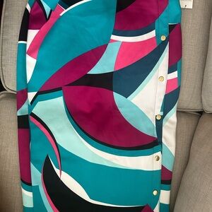 BOLD elements Pink and Blue Asymmetrical Pencil Skirt